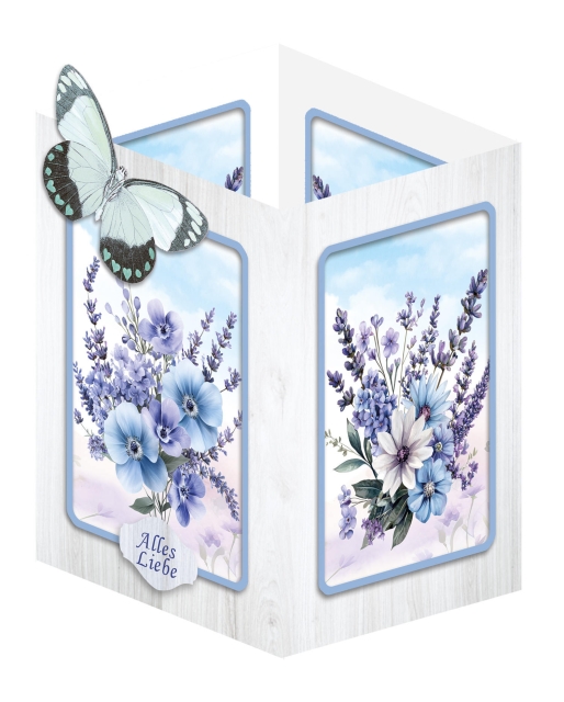 Reddy Cards Tischleuchten mit Wildblumen transparent