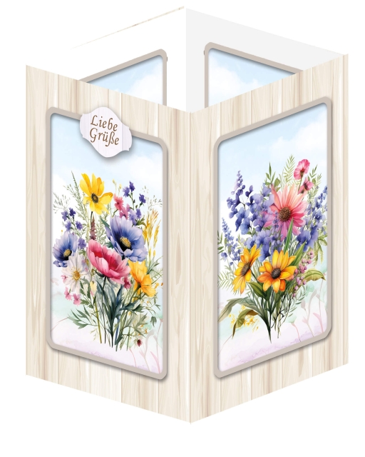 Reddy Cards Tischleuchten mit Wildblumen transparent