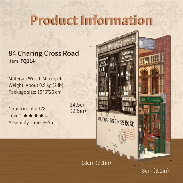 TONECHEER DIY Book Nook / Diorama 84 Charing Cross Road