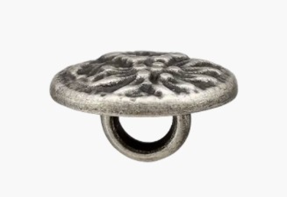 Trachtenknopf Metallknopf mit Öse 11 mm altsilber