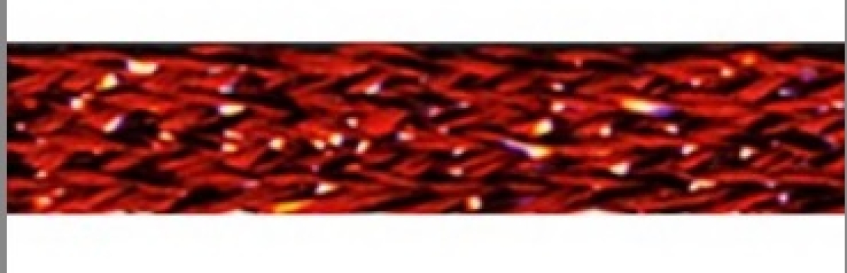 Lurex Tresse 5 mm pro Meter rot