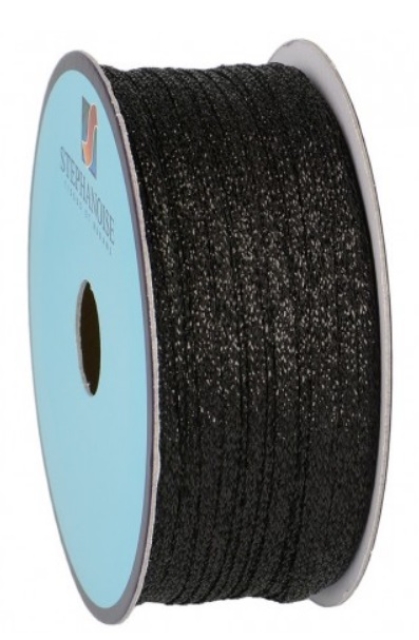 Lurex Tresse 5 mm pro Meter schwarz