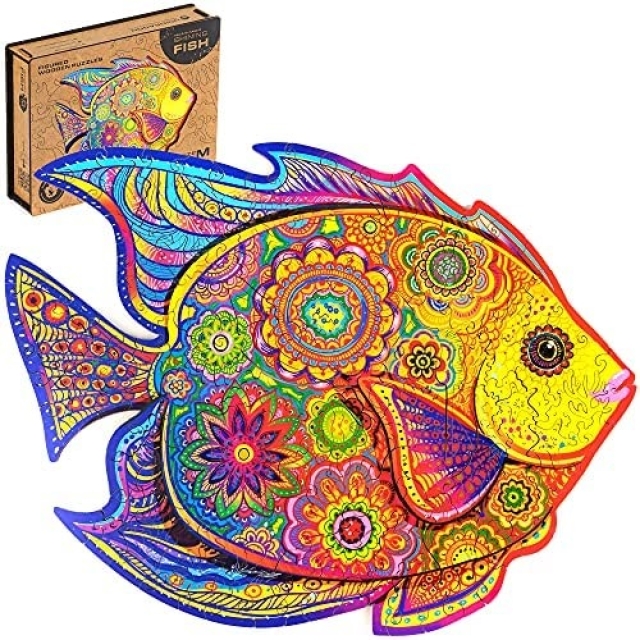Unidragon Holz Puzzle "S" 106 Teile Shining Fish