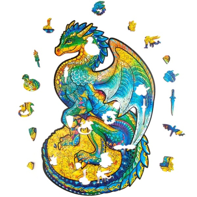 Unidragon Holz Puzzle "M" 183 Teile Guarding Dragon