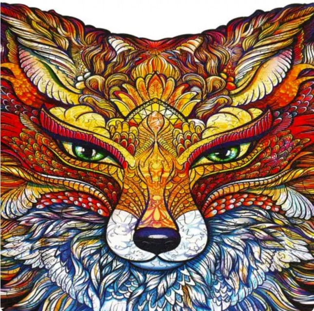 Unidragon Holz Puzzle "M" 197 Teile Fiery Fox