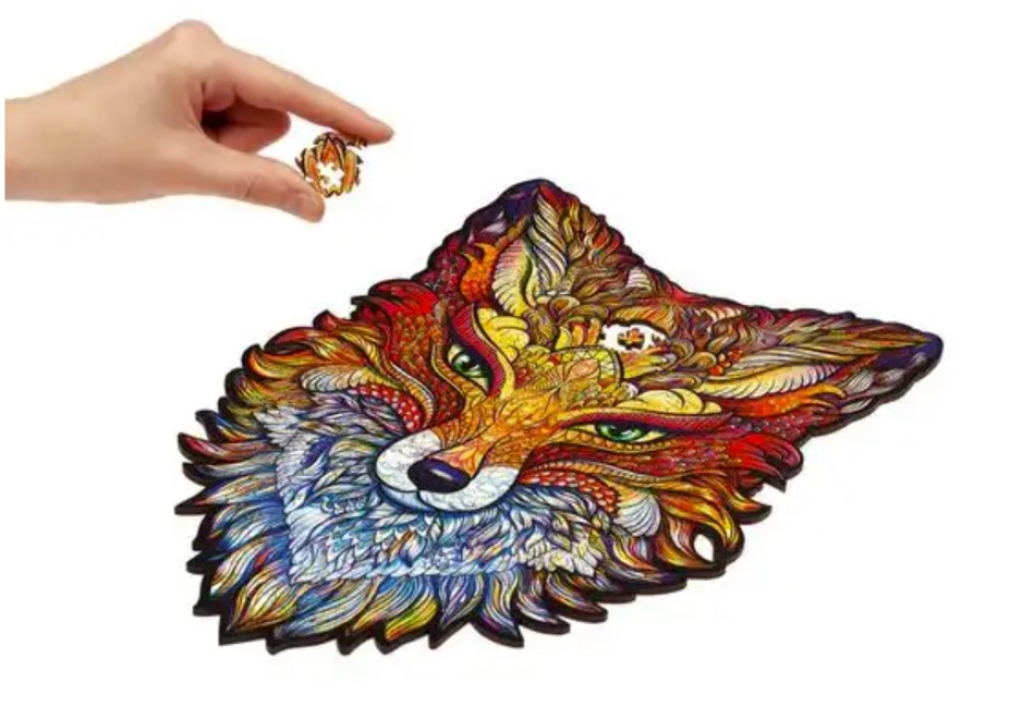Unidragon Holz Puzzle "M" 197 Teile Fiery Fox