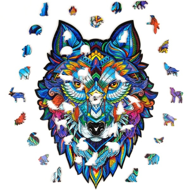 Unidragon Holz Puzzle "L" 310 Teile Majestic Wolf