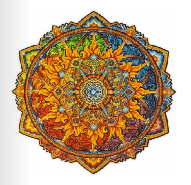 Unidragon Holz Puzzle "M" 200 Teile Mandala Nascent Sun