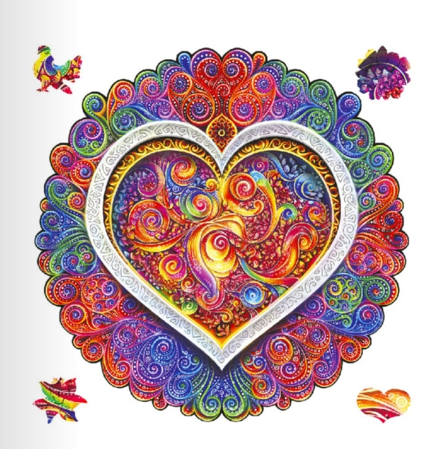 Unidragon Holz Puzzle "M" 200 Teile Mandala Conscious Love