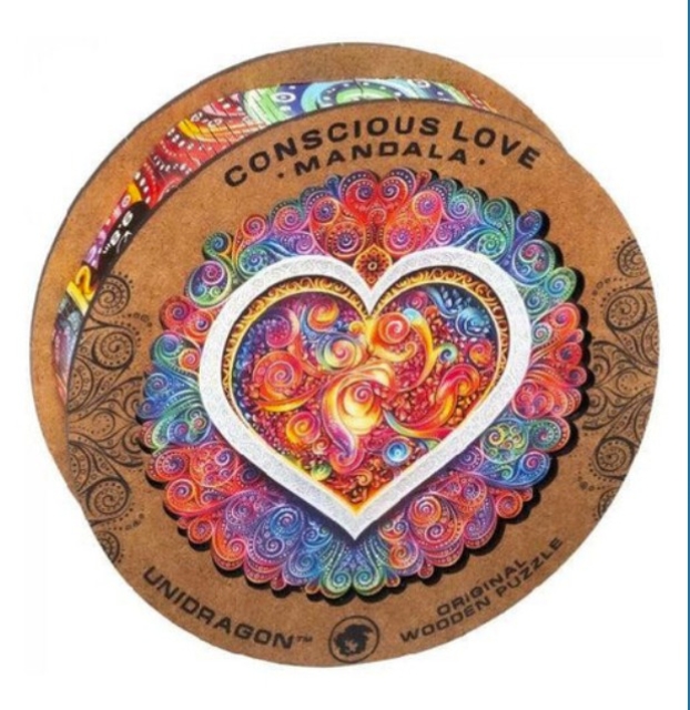 Unidragon Holz Puzzle "L" 350 Teile Mandala Conscious Love