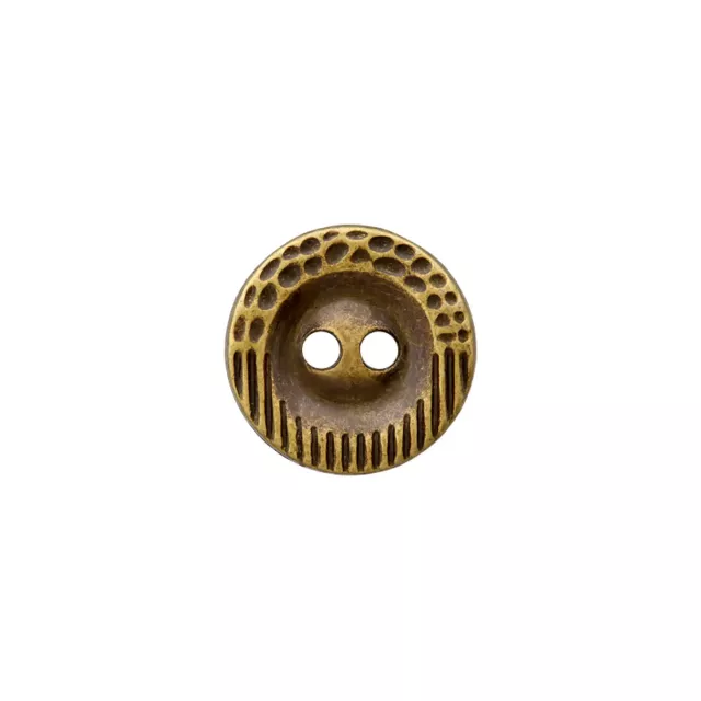 Metallknopf mit 2 Löchern 12 mm altmessing