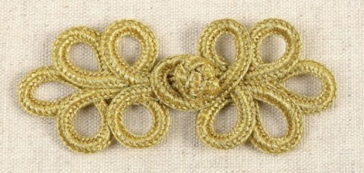 Posamentenverschluß 2 Stück gold 3 x 8 cm
