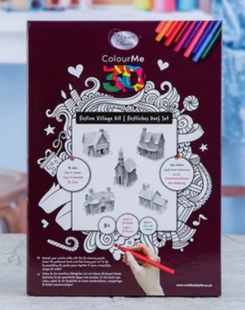 Craft Buddy 3D Puzzle Bastel Set zum Bemalen Festive Village Kit