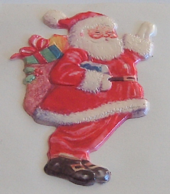 Wachsbild farbig und geprägt Nikolaus