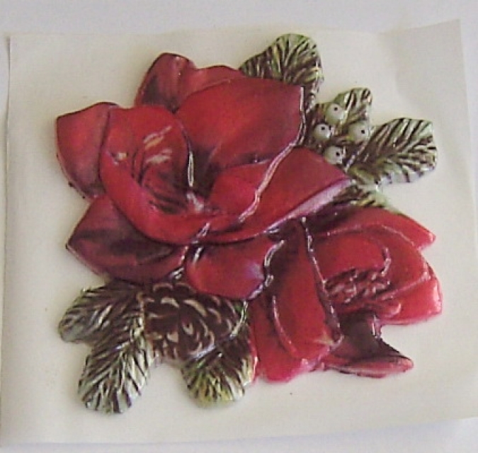 Geprägtes Wachsornament Floristik Motiv ausgestanzt
