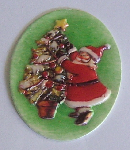 Wachsbild oval ca. 8 x 6 cm