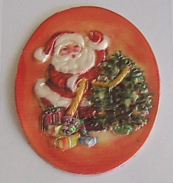 Wachsbild oval ca. 8 x 6 cm