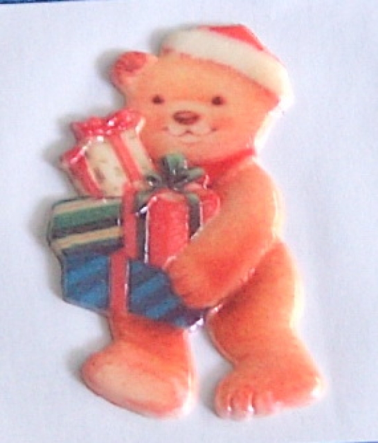 Wachsbild Weihnachts Teddy