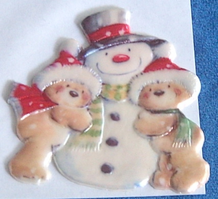 Wachsbild Weihnachts Teddy