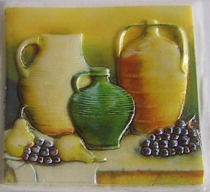 Wachsbild ca. 6,8 x 6,8 cm