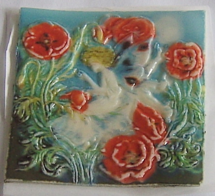Wachsbild ca. 6,8 x 6,8 cm