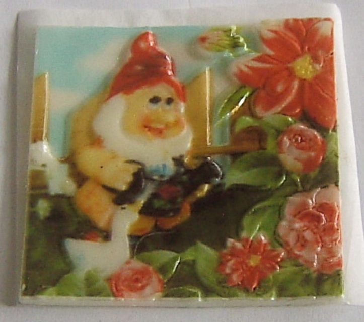 Wachsbild ca. 6,8 x 6,8 cm