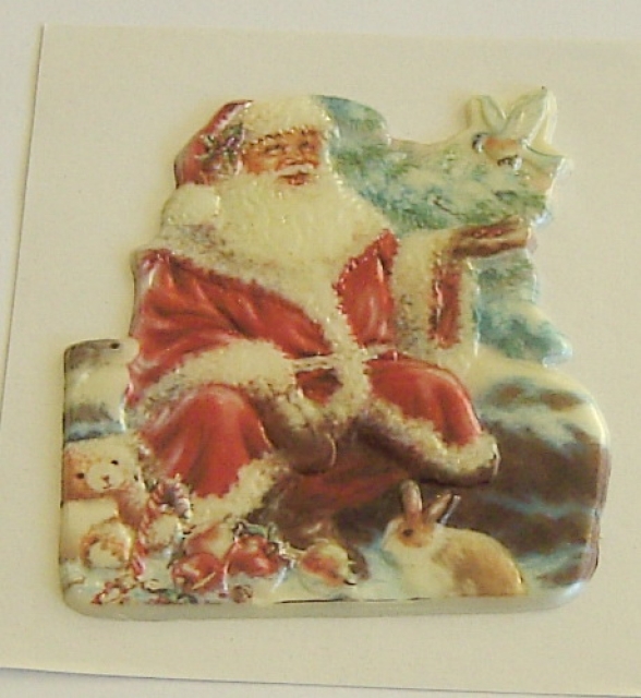 Wachsbild farbig und geprägt Nikolaus