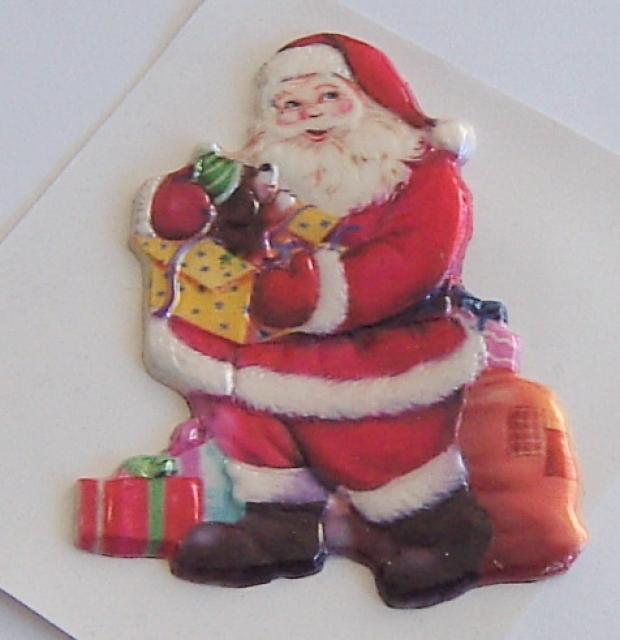 Wachsbild farbig und geprägt Nikolaus