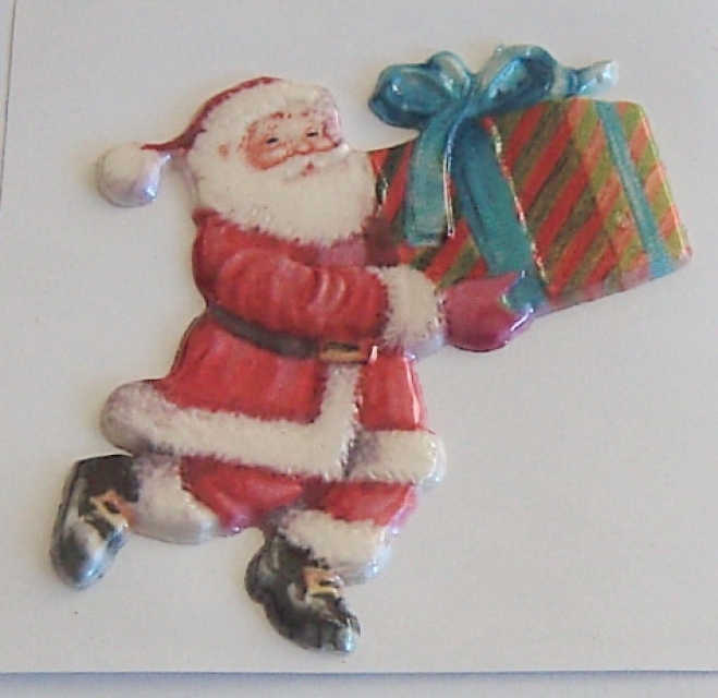 Wachsbild farbig und geprägt Nikolaus