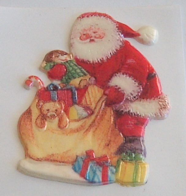 Wachsbild farbig und geprägt Nikolaus