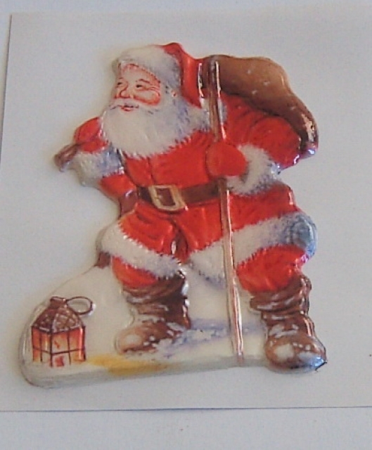 Wachsbild farbig und geprägt Nikolaus