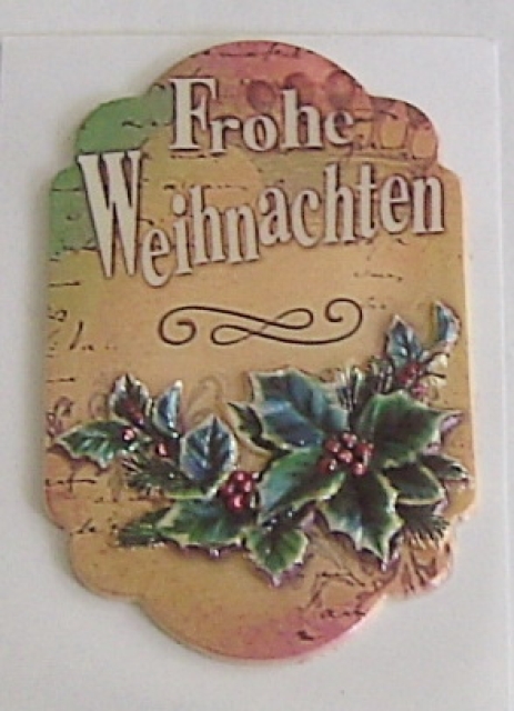 Wachsbild Frohe Weihnachten
