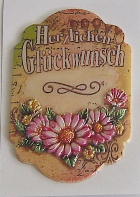 Wachsbild Herzlichen Glückwunsch