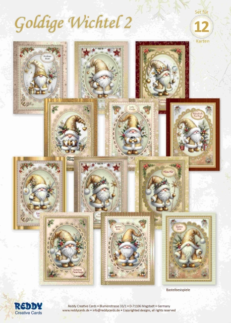 Reddy Cards Bastelset Goldige Weihnachtswichtel