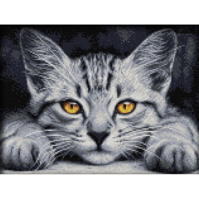 Artibalta AZ-1807 - Diamond Painting Yellow Eyed Kitten