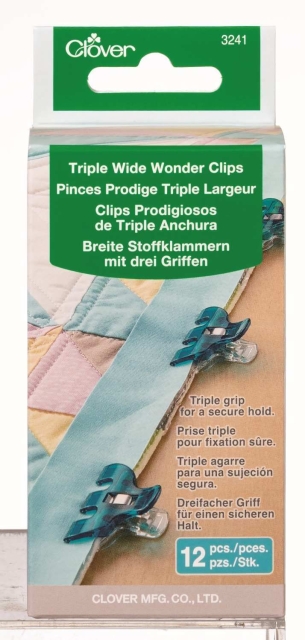 Clover Wonder Clips Triple Wide Box mit 12 Stück