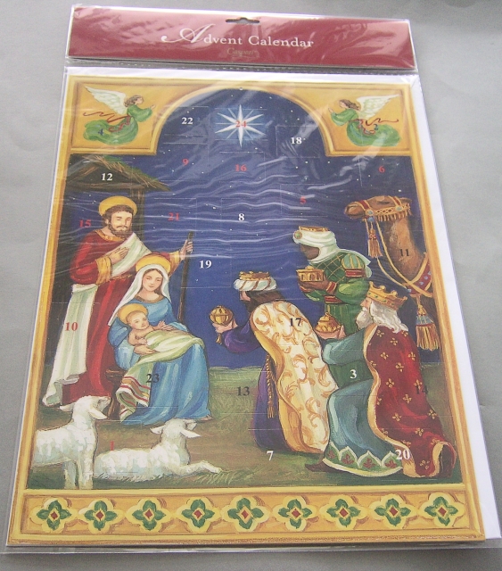 Caspari Adventskalender Karte "Nativity - 3 Wisemen"