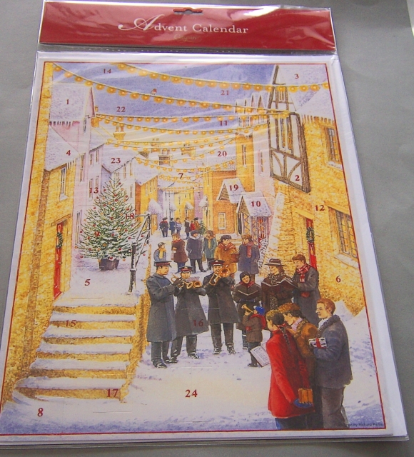 Caspari Adventskalender Karte "Holiday Street Scene"