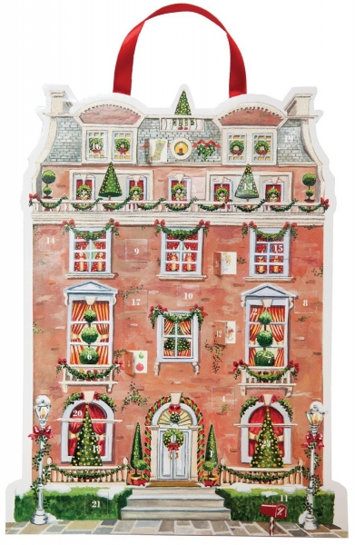 Caspari Adventskalender Karte Holiday Townhouse