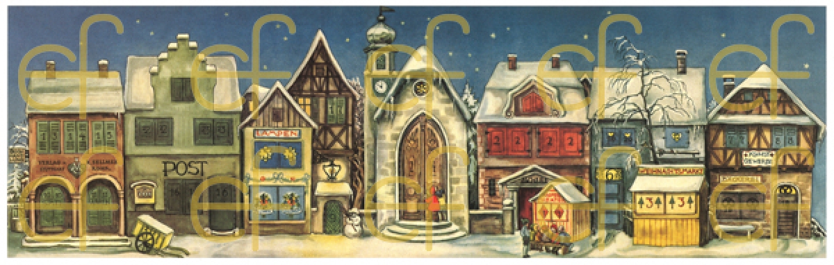 Adventskalender-Karte Motiv Stadt