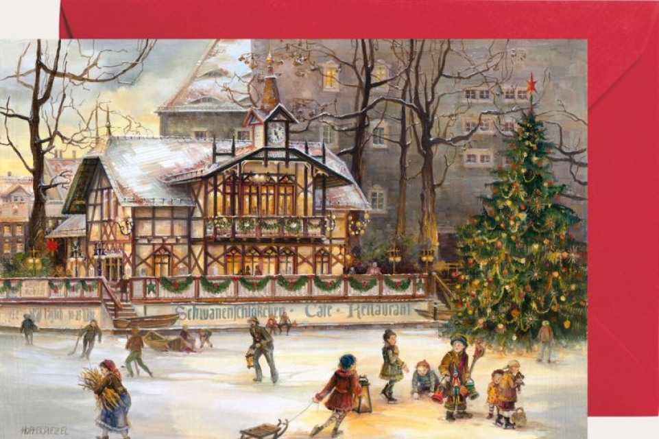 Miniadventskalender mit Umschlag Schwanenschlößchen
