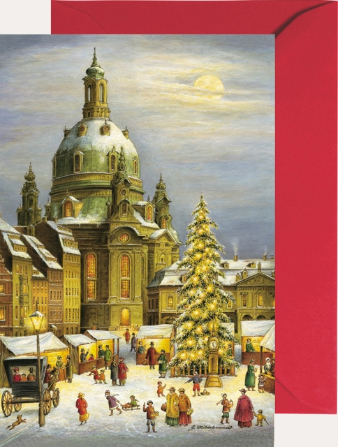 Miniadventskalender mit Umschlag Dresden Frauenkirche