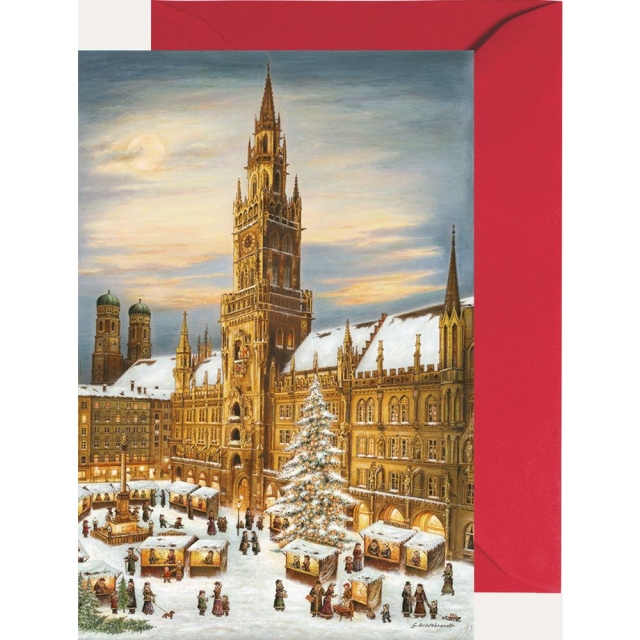 Miniadventskalender mit Umschlag München Rathaus