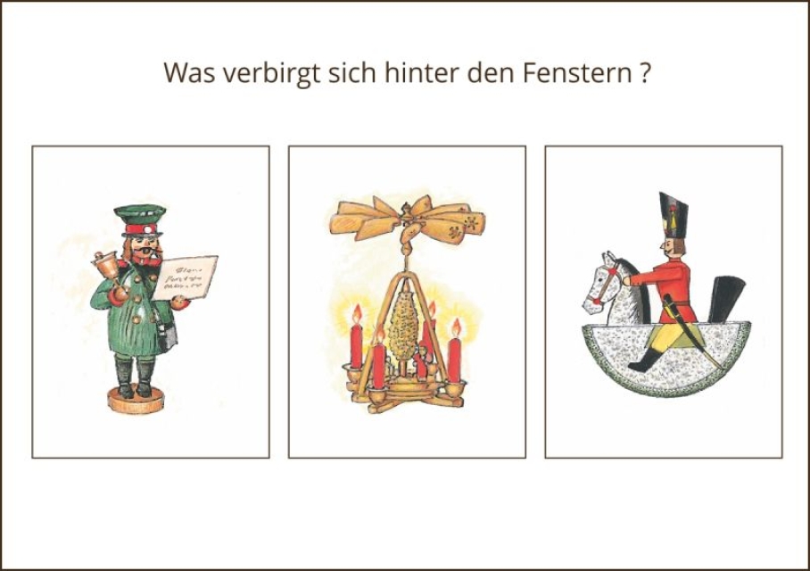 Miniadventskalender mit Umschlag Erzgebirgische Werkstatt