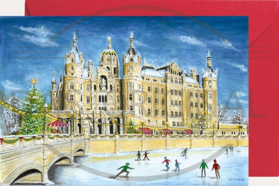 Miniadventskalender mit Umschlag Ein Spaziergang im Advent im Schweriner Schloss