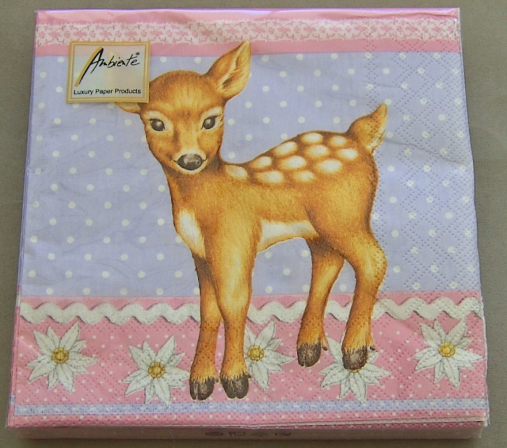 Ambiente Lunch Serviette 33 x 33 cm pro Stück Reh lila