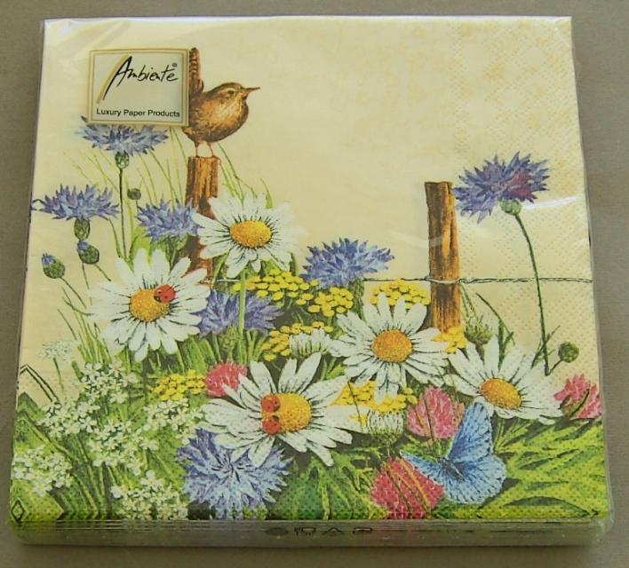 Ambiente Lunch Serviette 33 x 33 cm pro Stück Spring Feeling Cream