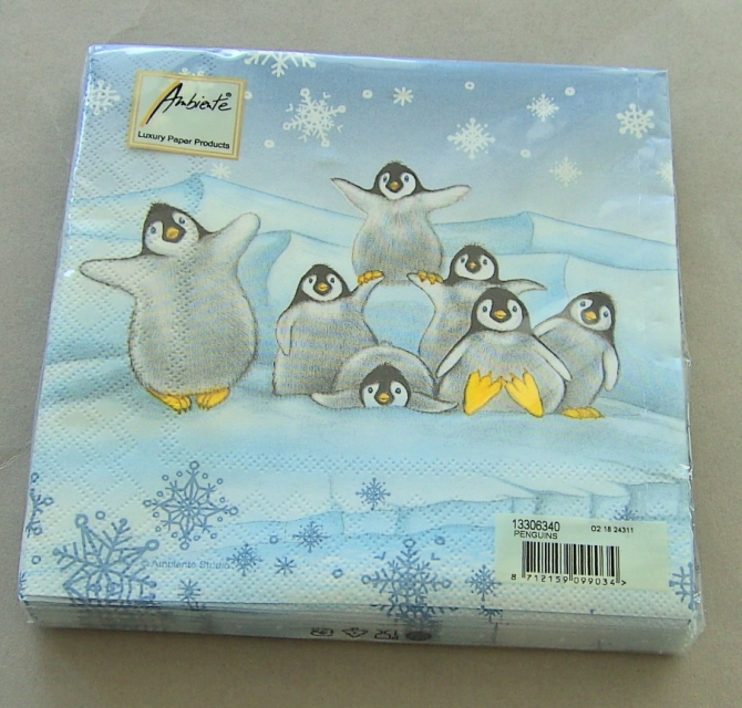 Ambiente Lunch Serviette 33 x 33 cm pro Stück Penguins