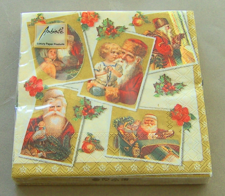 Ambiente Lunch Serviette 33 x 33 cm pro Stück Classic Santa Gold