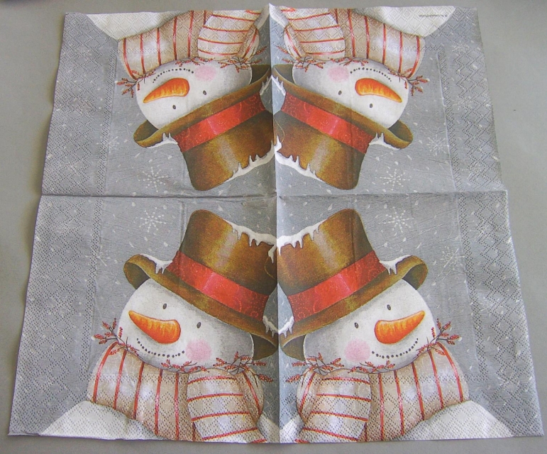 Ambiente Cocktail Serviette 25 x 25 cm pro Stück Smiling Snowman